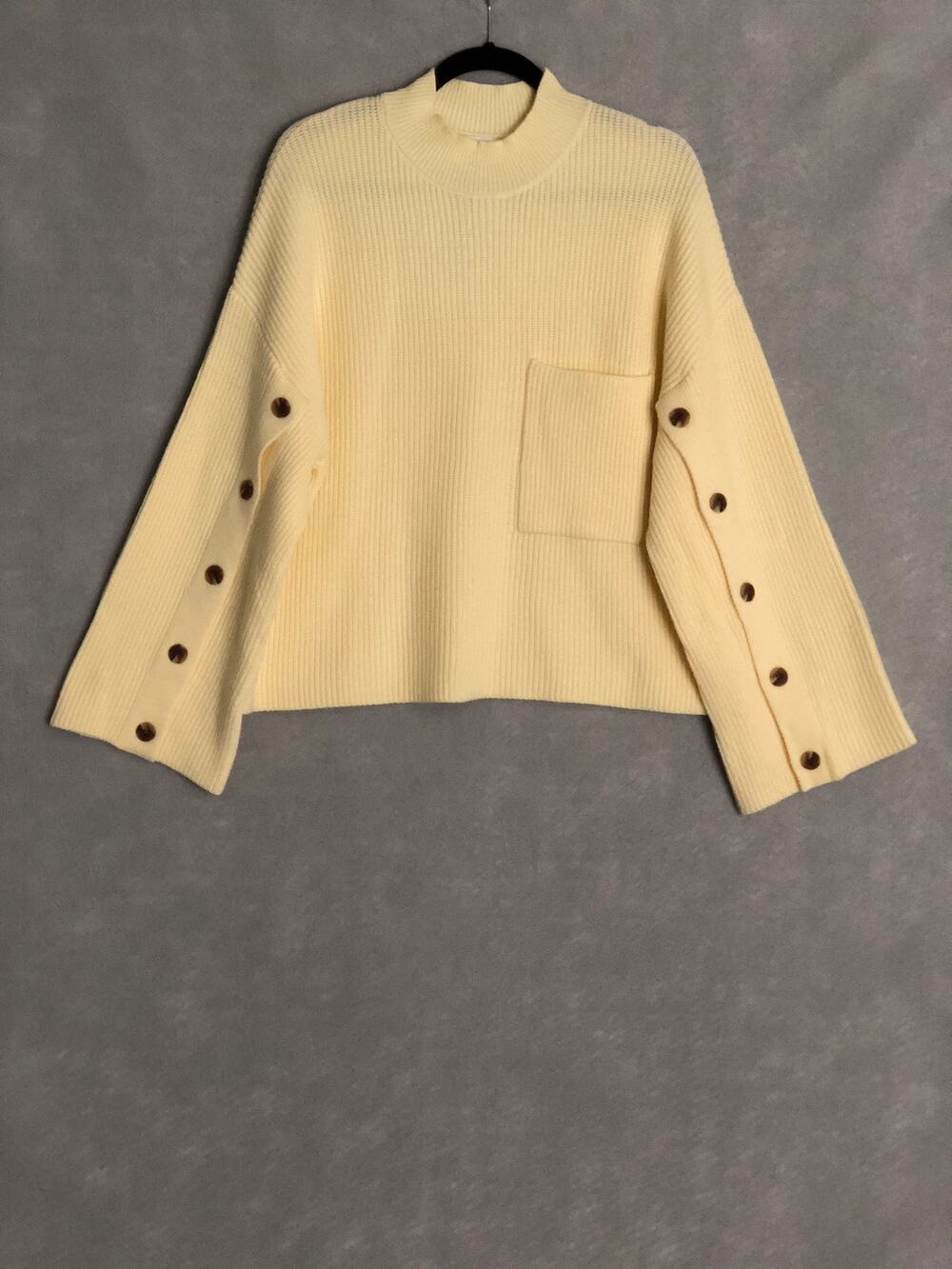 For the Republic Knit Sweater Women's Large Wide Sleeve in Butter NEW